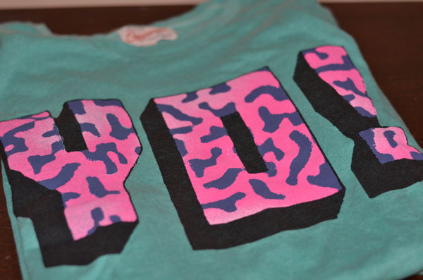Nothing speaks 80's like pink leopard pattern on a teal background