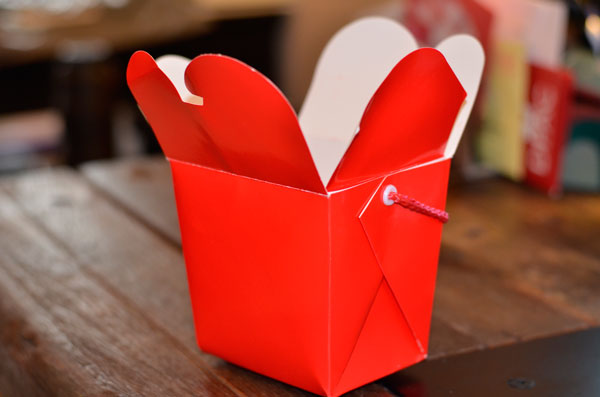 I bought a red paper Chinese Takeout box for $0.47